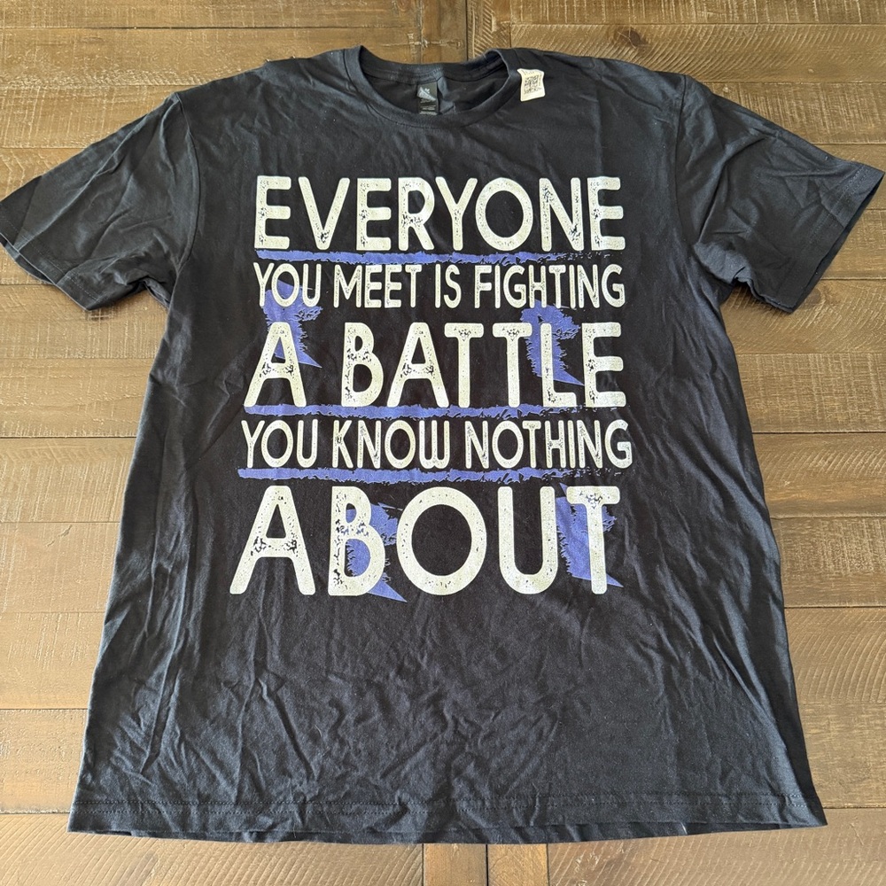 Black Novelty Graphic T-Shirt Large